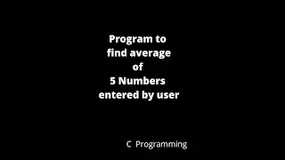 Simple program to find average| C program  | 