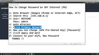 How to Change Password on Sky Fiber or Sky Broadband or Sky Internet