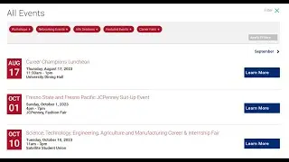 The Career Development Center Event Calendar