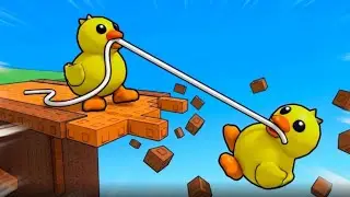 СВЯЗАННЫЕ УТКИ В РОБЛОКС!🦆 Пробуем с сестрой пройти сложное обби😡