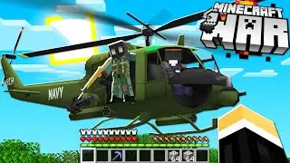 surprise enemy helicopter attack on our Minecraft Base.. (Minecraft War #17)