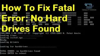 Fatal Error No Hard Drives Found MikroTik || Usman IT Solution ||