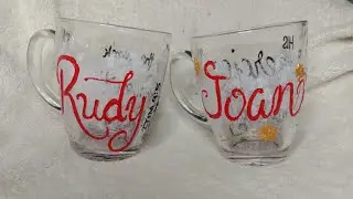 Personalized Clear Coffee Mug/DIY/Hand painted