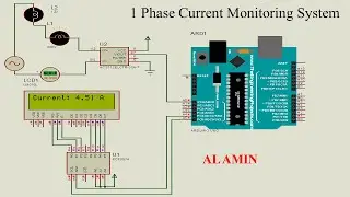 Single Phase Current Monitoring on proteus using Arduino uno | Current monitoring usingACS712 sensor