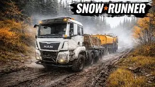Snowrunner -MAN TGS  Delivers Maintenance Trailer & Spare Parts to Logistic HQ 
