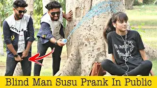Blindman Peeing in Public Prank 