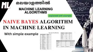 Machine learning algorithms -NAIVE BAYES algorithm in machine learning with example(മലയാളത്തിൽ)