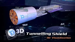 3D/Data Visualization of Tunnelling Shield Machine | Visualisation 3D d'une machine à tunnelier