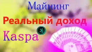 МАЙНИНГ KASPA .РЕАЛЬНЫЙ ДОХОД