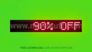 90% Off Scrolling Red Dot Matrix LED Text Animation on Green Screen Seamless Loop