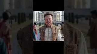 Elon Musk at the Taj Mahal generated by AI #elonmusk #tajmahal #india #aigeneratedart