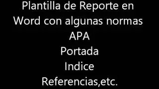 Plantilla de Reporte de investigación en Word - Con algunas normas APA.