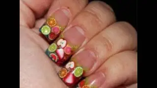 Acrylic Glitter Nails : Fruit Nails
