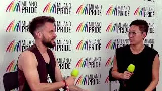 Milano Pride Press Room - Darick Qin (Shanghai Pride), Akira Nishiyama (Pride 7)
