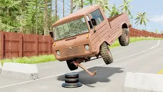 Mobil vs Bollard #13 - BeamNG Drive