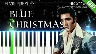 Elvis Presley - Blue Christmas | EASY Piano Tutorial with accompaniment