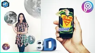Moon - 3D  -  Қазақша Фотошоп Picsart. Урок фотошоп Picsart. Picsart tutorial editor,  edit