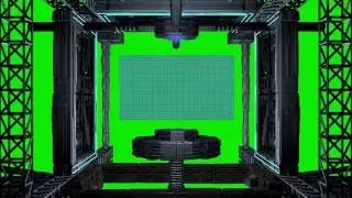 Spaceship Hologram Monitor Green Screen Footage. Free Video Background.