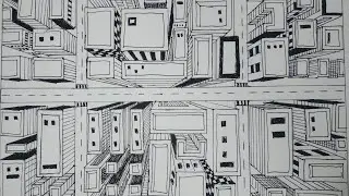 One point perspective || Aerial view || Sketch || Birds eye view |