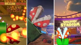 Evolution of Waluigi Stadium Tracks in Mario Kart Games (2003 - 2023)
