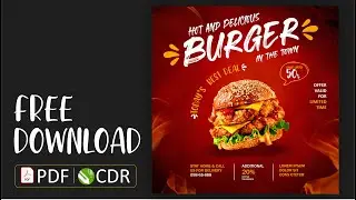 Fast food banner design || Coreldraw tutorial || Free Download banner design PDF & CRD