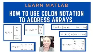 How to use colon notation to address arrays