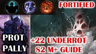 WOW DRAGONFLIGHT FORTIFIED+22 UNDERROT (UR) SEASON 2 MYTHIC PLUS GUIDE PALADIN TANK POV