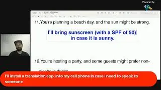 Intermediate Live English Lesson - 'In Case'
