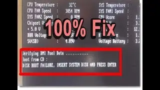 Disk Boot Failure Insert System Disk And Press Enter 100% fix Hindi