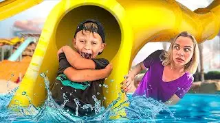 Arthur plays in the water park