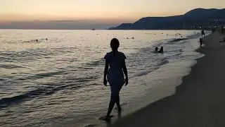Sunset on the Kleopatra beach, Alanya 2020