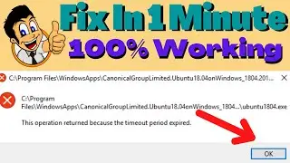 Fix in 1 min This Operation Returned Because This Timeout Period Expired Error Windows 10/8/7/8.1/11