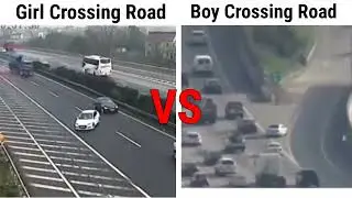 Girl vs boy crossing road | girl vs boy  #meme #funnymeme