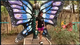 amputee crutching at the park