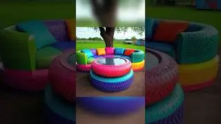 Мебель для сада из покрышек 🏠