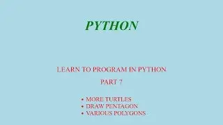 PYTHON - THE TURTLE IS MAKING POLYGONS