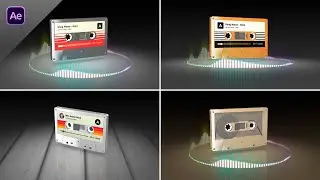 3D Music Cassette with Audio Spectrum Visualizer  - After Effects Template