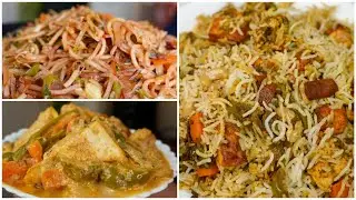 Pure Veg Recipes - Veg Biryani, Mix Vegetable Curry, Veg Chowmin