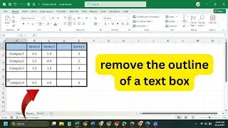 How to remove the outline of a text box in Excel