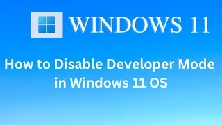 how to enable or disable developer mode in windows 11