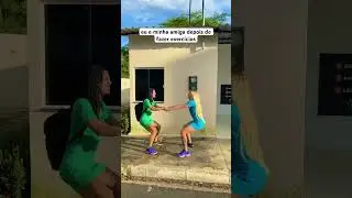 Eu e minha amiga depois de fazer exercícios 