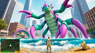 УЖАСНЫЙ ВОДНЫЙ МОНСТР ПРОБУДИЛСЯ! МОНСТР МОРЕЙ В ГТА 5 МОДЫ! ОБЗОР МОДА GTA 5 MODS! ГТА ОНЛАЙН ВИДЕО
