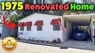 2 Living Rooms! 1970's renovated mobile home tour! | Calabasas Village 50
