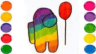 💙 How to Draw AMONG US 💙 Rainbow characters for kids 💙 Super Easy Rainbow toy 💙 Drawing lesson💙