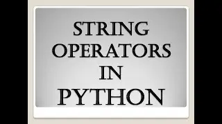 String operators in Python