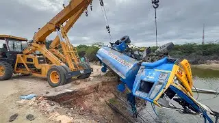 Tanker Truck Accident on Flooded Road 2 Hydra Rescued together