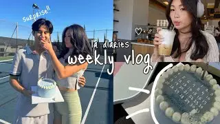 la diaries ⋆｡𖦹°⭒ surprising my boyfriend, productive week, cafe hopping