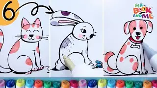 6 to pets 🐾 | How to Draw Cute Pets Using Number 6 #drawing #howtodraw #numberdrawing