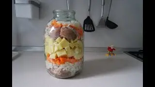 Курица в банке в духовке.