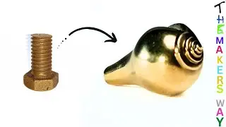 BRASS BOLT TURN INTO A PRETTY CONCH (SHANKU ) SCULPTURE #homemade #brasssculpture #easy#howto #diy